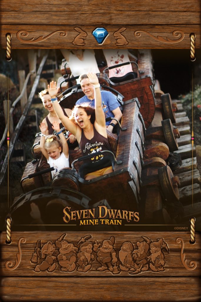 Your courage is contagious. My niece and I on the Seven Dwarfs Mine Train ride at Disney World. 